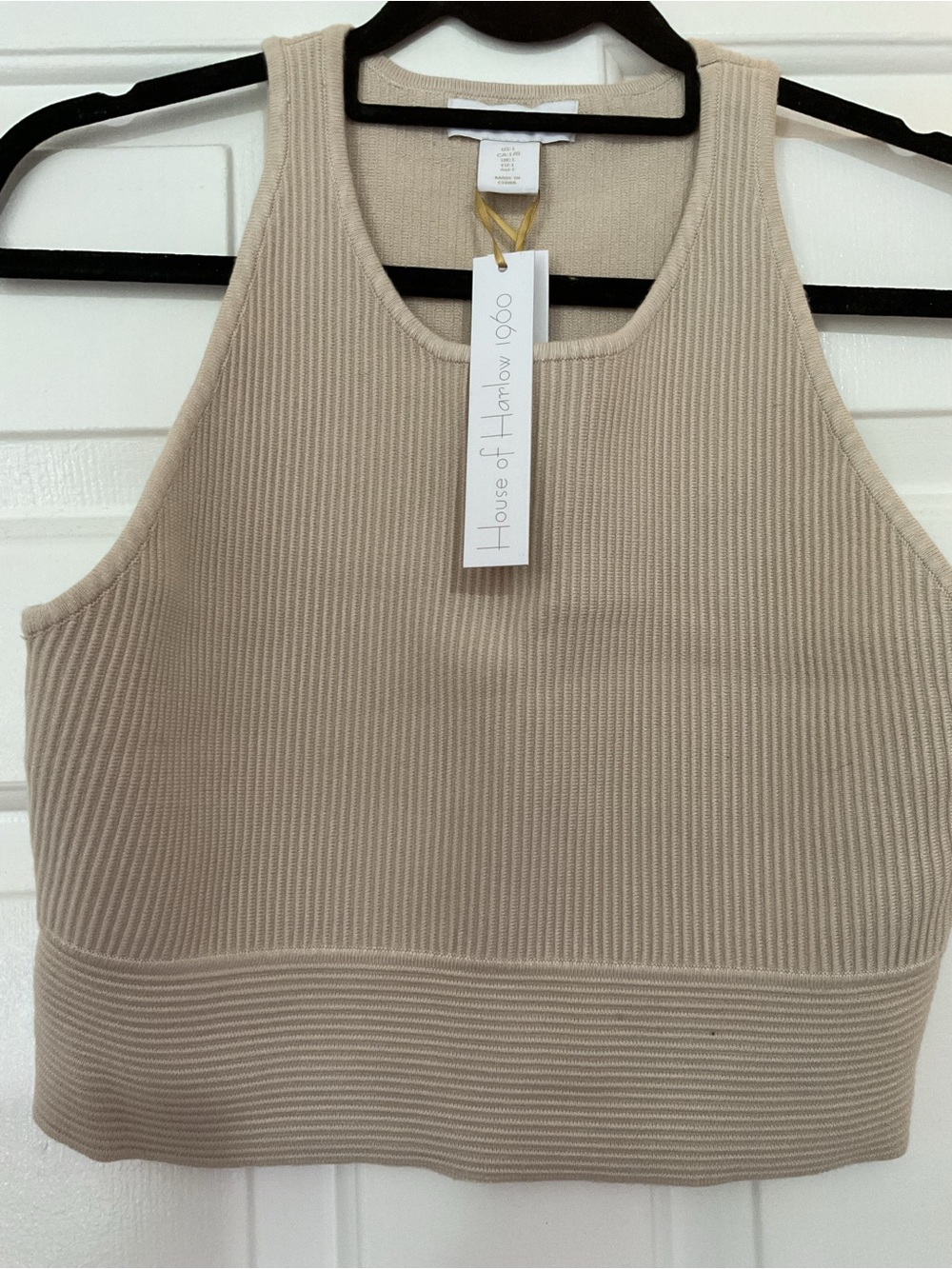 House of Harlow 1960 Beige Ribbed Skirt Set - Picture 3 of 5